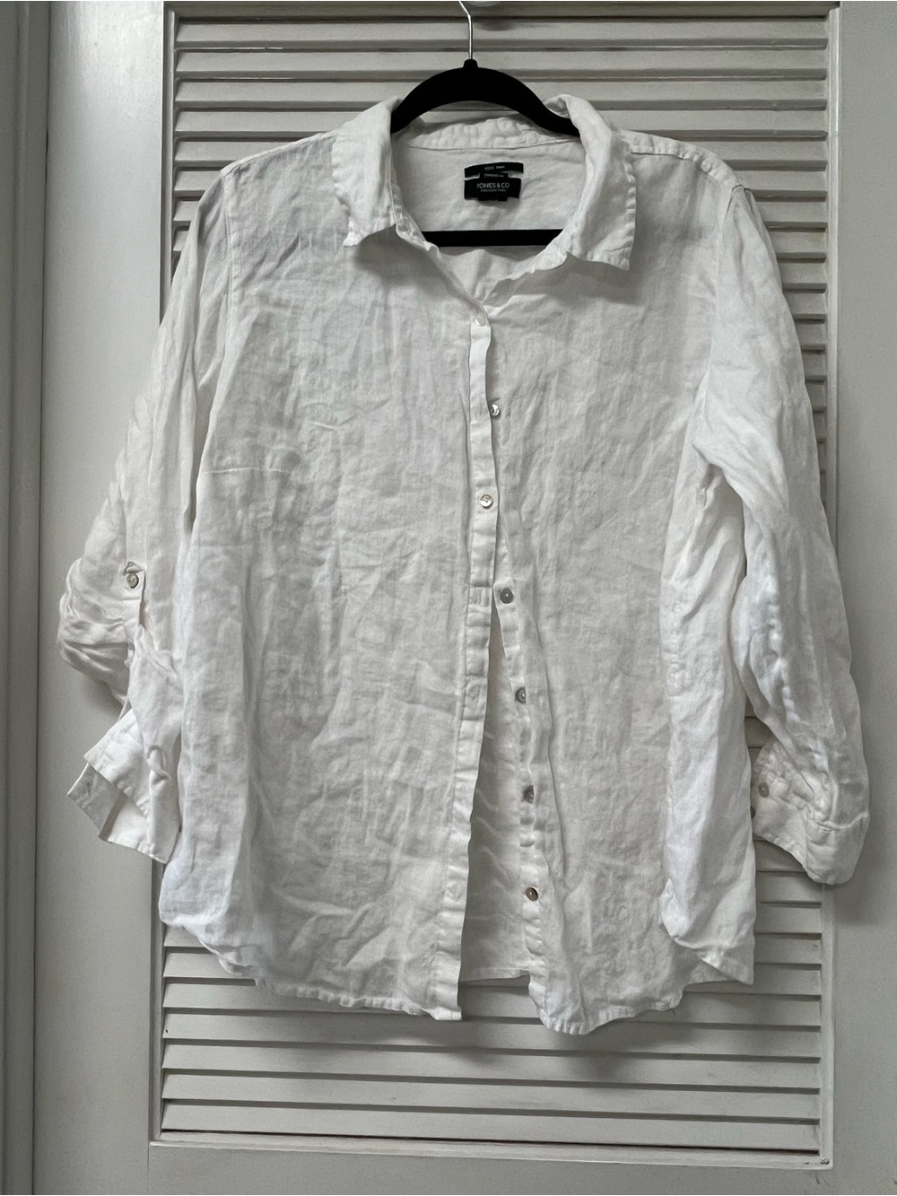 JONES &Co.✨Classic White Linen Button-Up Shirt✨XL